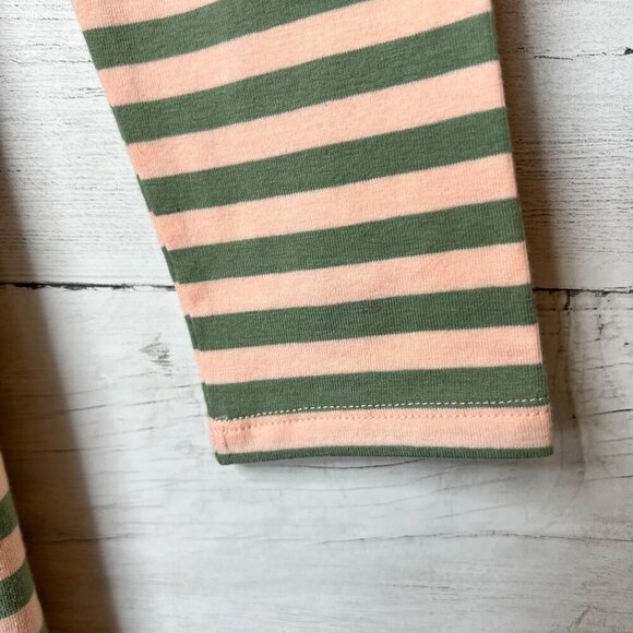 Matilda Jane Top Womens Size Small Pink & Olive Green Striped Blouse Stretch - Picture 7 of 16